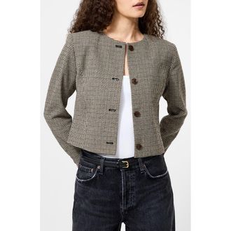 French Connection Houndstooth Check Jacket in Brown Multi at Nordstrom Rack, Size 14