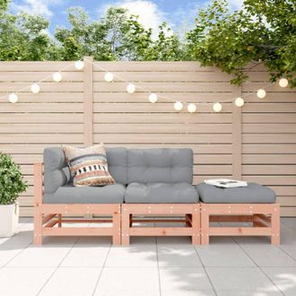 vidaXL Set Divani Giardino 3pz con Cuscini Legno Massello di Douglas - Vidaxl