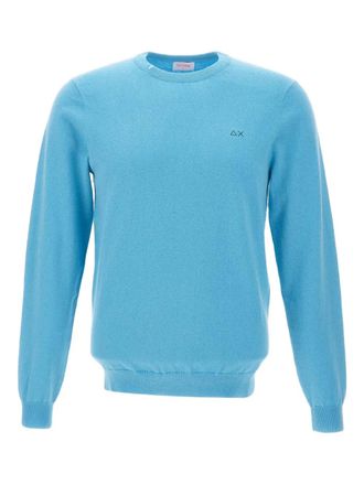 Sun 68 crew-neck logo-detail sweater - Blue