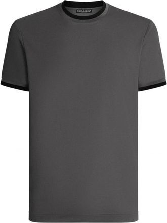 Dolce & Gabbana Contrast Trim T-Shirt Grey