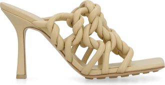 Bottega Veneta Womens Stretch Leather Mules - Ivory Sheepskin - Size EU 36