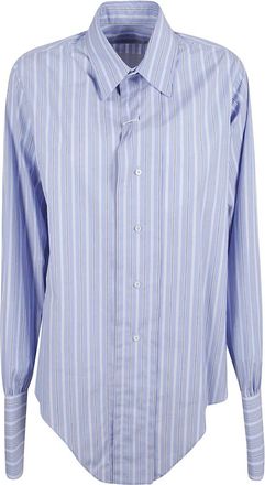 Maison Margiela Overhemd met knoopsluiting - Dames - Overhemden - Blauw - 3XS - Katoen - Overhemden