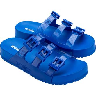 Melissa Cozy Stripes Platform Slide Sandal in Blue at Nordstrom Rack, Size 10