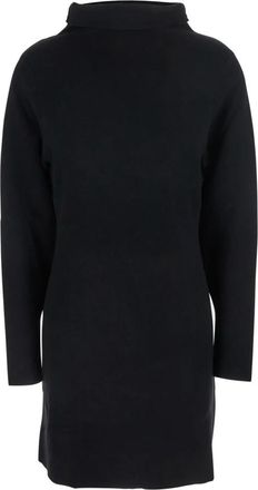 P.A.R.O.S.H. Midi-jurk met col - Dames - Kleedjes - Zwart - XS - Wol - Kleedjes