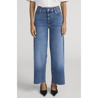 Frame Denim Le Pixie Slim Palazzo Raw Hem Wide Leg Jeans in Canals Raw After at Nordstrom, Size 24P