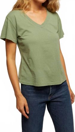 perfectwhitetee Hendrix V-Neck Tee In Aloe