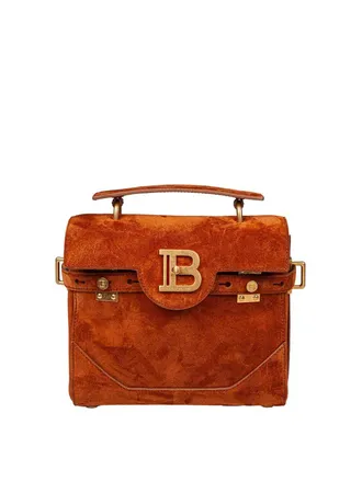 Balmain Balmain B Buzz 23 Handbag In Caramel Suede