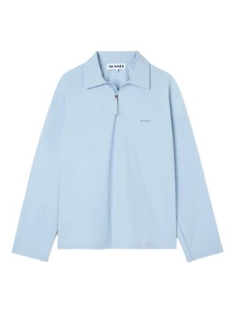 Sunnei zip long-sleeve polo shirt - unisex - Polyamide/Elastane - L - Blue