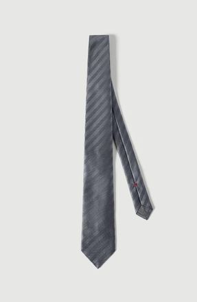 Brunello Cucinelli Silk chevron tie in Dark Grey at Nordstrom