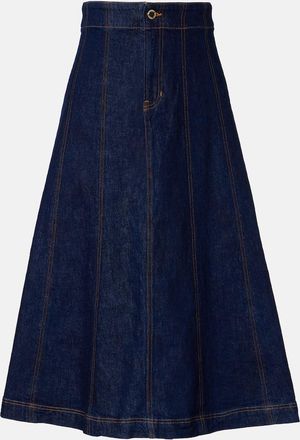 Veronica Beard Alix denim midi skirt