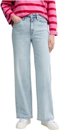 DKNY Dkny - High Rise Tailored Wide Leg Jean - Dames - Jeans - Blauw - Maat: W27 Katoen