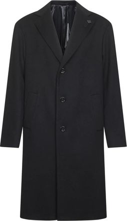 Lardini Coats Black - Heren - Mantel - Zwart - 2XL - Leer - Jassen