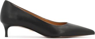 Kazar Zwarte leren lage hakken pumps - Dames - Pumps - Zwart - 35 EU - Leer - Schoenen
