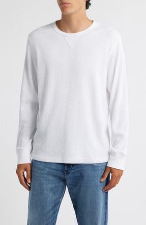 Treasure & Bond Thermal Waffle Slub Knit Long Sleeve T-Shirt in White at Nordstrom Rack, Size X-Large