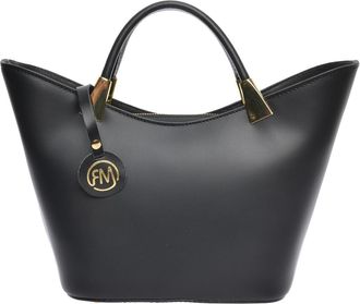 Roberta M Zwart Rundleer Tas