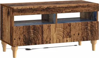 vidaXL Mueble De Tv Led Madera Envejecida Madera De Ingenier&iacute;a Vidaxl