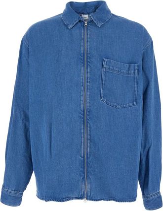 Won Hundred Zayne Denim Zip Shirt - Heren - Spijkeroverhemden - Blauw - S - Denim - Overhemden