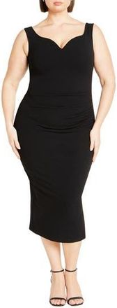 City Chic Kiana Stretch Crepe Sheath Dress in Black at Nordstrom Rack, Size M/18W