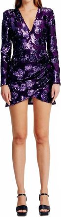 Ronny Kobo Linda Sequin Mini Dress In Deep Aubergine