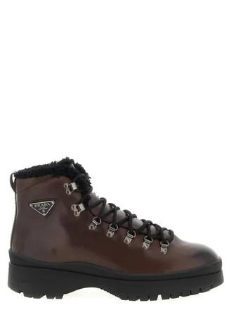 Prada Brown Brixxen Ankle Boots