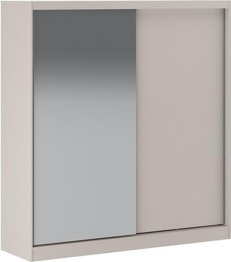 Vente-Unique Armario 2 puertas correderas - Con espejo - 200 cm - Beige - OCHIRA