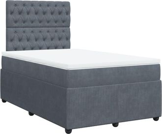 vidaXL Vidaxl - Cama Box Spring Con Colch&oacute;n Terciopelo Gris Oscuro 120x200 Cm
