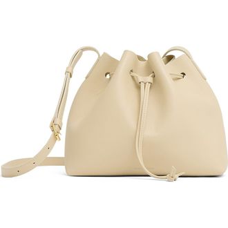 Mansur Gavriel Leather Drawstring Bucket Bag in Crema at Nordstrom