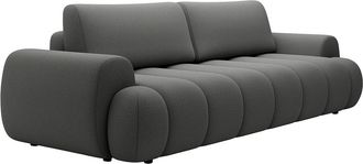 Vente-Unique Sof&aacute; cama 4 plazas en tejido gris FRIDORA