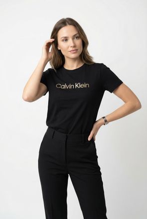 Calvin Klein Jeans T-Shirt CALVIN KLEIN JEANS, Damen, Gr. XXL (46), schwarz, Web, Obermaterial: 100% Baumwolle, unifarben, regular fit normal, Rundhals, eingesetzt abges