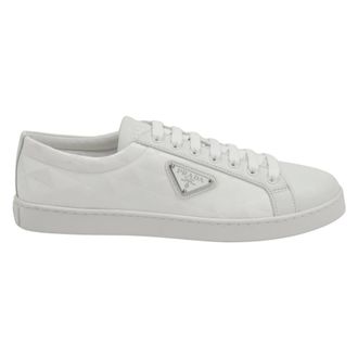 Prada Sneakers, male, White, Size: 10 1/2 US Leather and Re-Nylon Sneakers