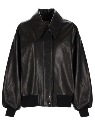 Khaite Shelman Boxy Balloon Sleeves Leather Jacket