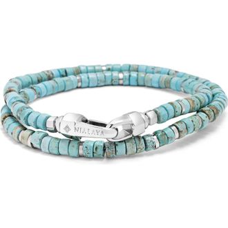 Nialaya Turquoise Heishi Wrap Bracelet at Nordstrom, Size Medium