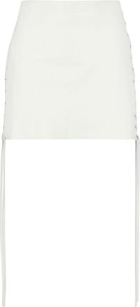 Salvatore Santoro Womens Leather Mini Skirt - White - Size EU 44 (Womens)