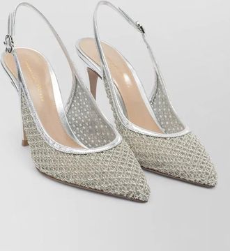 Gianvito Rossi nikki 95 slingback pumps metallic embellished