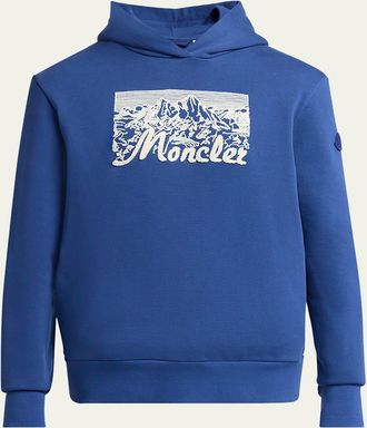 Moncler Mens Chenille Mountain Logo Hoodie