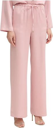 Fracomina Satin Palazzo Broek - Dames - Wijde Broeken - Roze - S - Polyester - Broeken