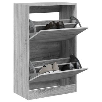 vidaXL Vidaxl - Zapatero De Madera De Ingenier&iacute;a Gris Sonoma 60x34x96,5 Cm
