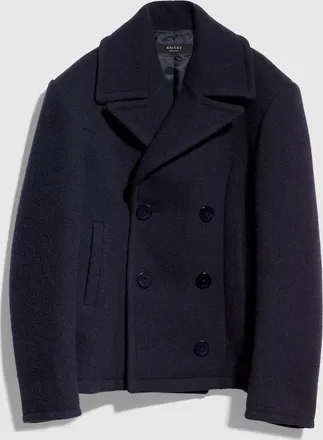 Gucci Felted Wool Caban, Blue
