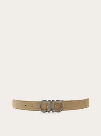 Ferragamo Men Adjustable Gancini belt Beige