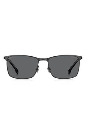 BOSS 1635/S Polarized Rectangle Sunglasses in Matte Ruthenium Black at Nordstrom Rack