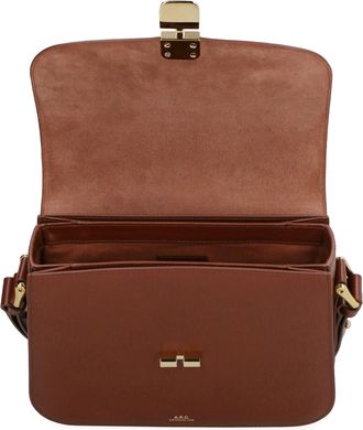 A.P.C. Womens Grace Leather Crossbody Bag Saddle Brown Cowhide Shoulder