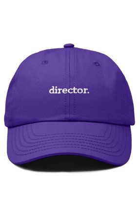 Dalix Director Embroidered Low Crown Cap in Purple at Nordstrom