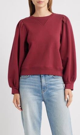 Rails Tiffany Balloon Sleeve Cotton Sweatshirt in Merlot at Nordstrom Rack, Size Xx-Large
