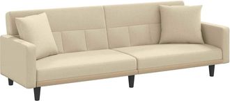 vidaXL Sof&aacute; Cama Con Cojines Tela Color Crema Vidaxl