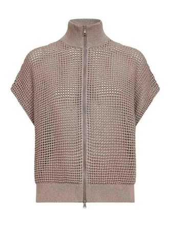 Brunello Cucinelli Cotton net cardigan