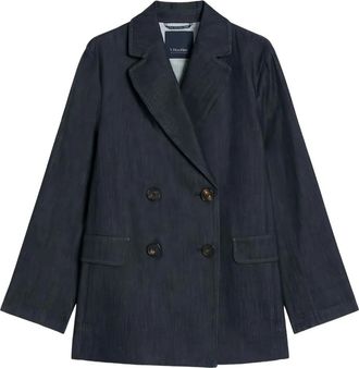 Max Mara Blazer denim Sara doppiopetto - Blu