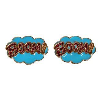 Dolce & Gabbana Earrings, female, Blue, Size: ONE SIZE Boom Cartoon Clip-On Earrings