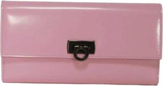 Ferragamo Pre-owned Long wallet (tri-fold) - Dames - Vintage Accessoires - Roze - ONE Size - Leer - Vintage