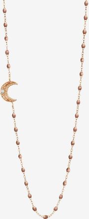 Gigi Clozeau Roségold-Halskette mit Harzperlen und Diamant Lune Cuivre - 42 cm