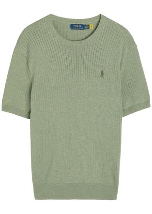 Polo Ralph Lauren Logo-embroidered Ribbed Cotton-knit T-shirt - Green - XL